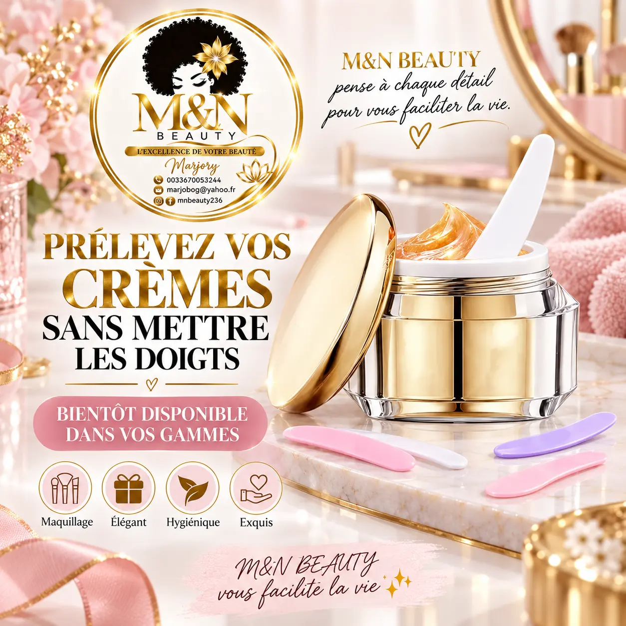 M&N BEAUTY — prélevez vos crèmes sans mettre les doigts