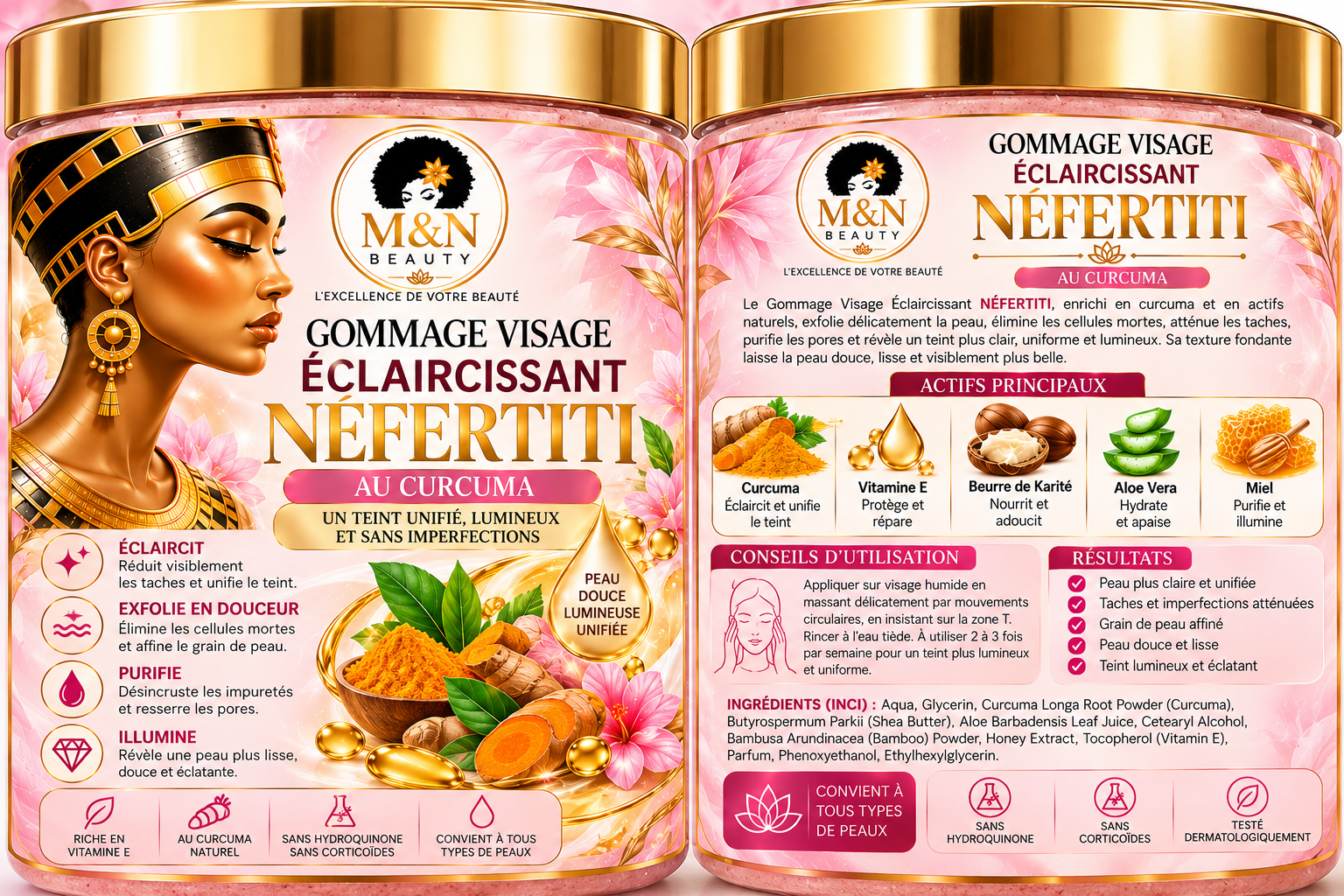 Gommage visage au curcuma – M&N BEAUTY